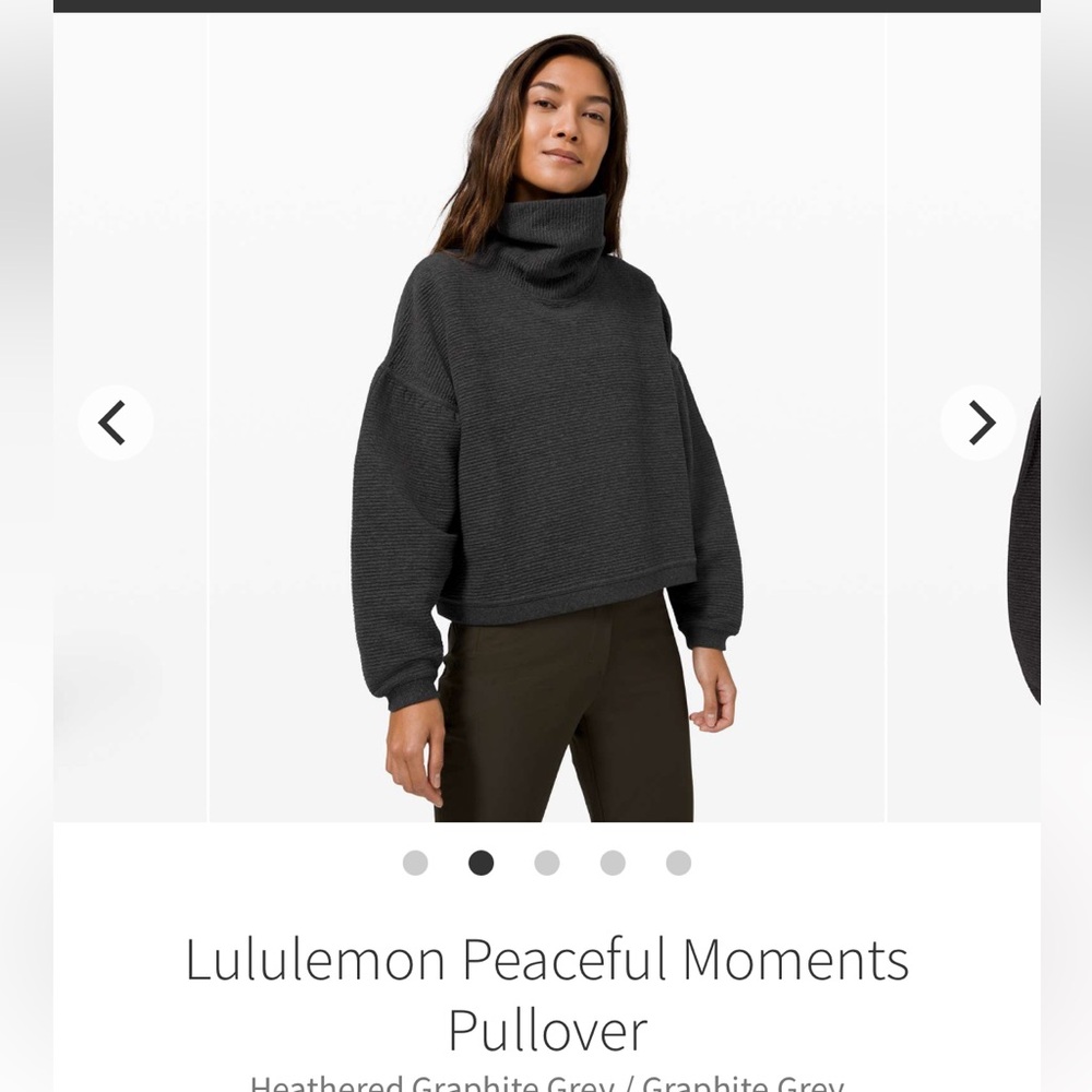 Lululemon peaceful moments graphite Pullover size 4-6